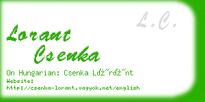 lorant csenka business card